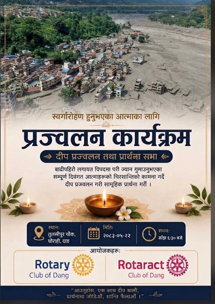 Candle lighting ceremony in respect of all casaulties of Bhotekoshi and Trishuli Floods