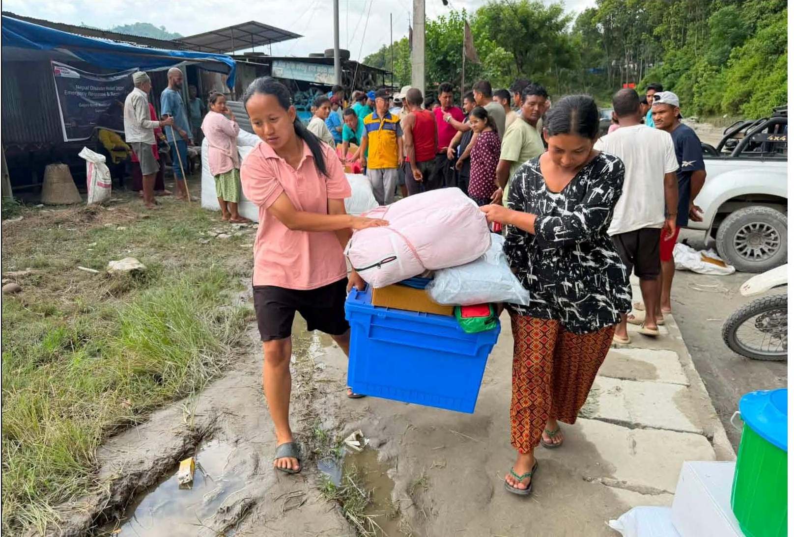 Bhotekoshi-Trishuli Mega Flood (River Tsunami) Relief Materials Distribution at Gajuri Dhading